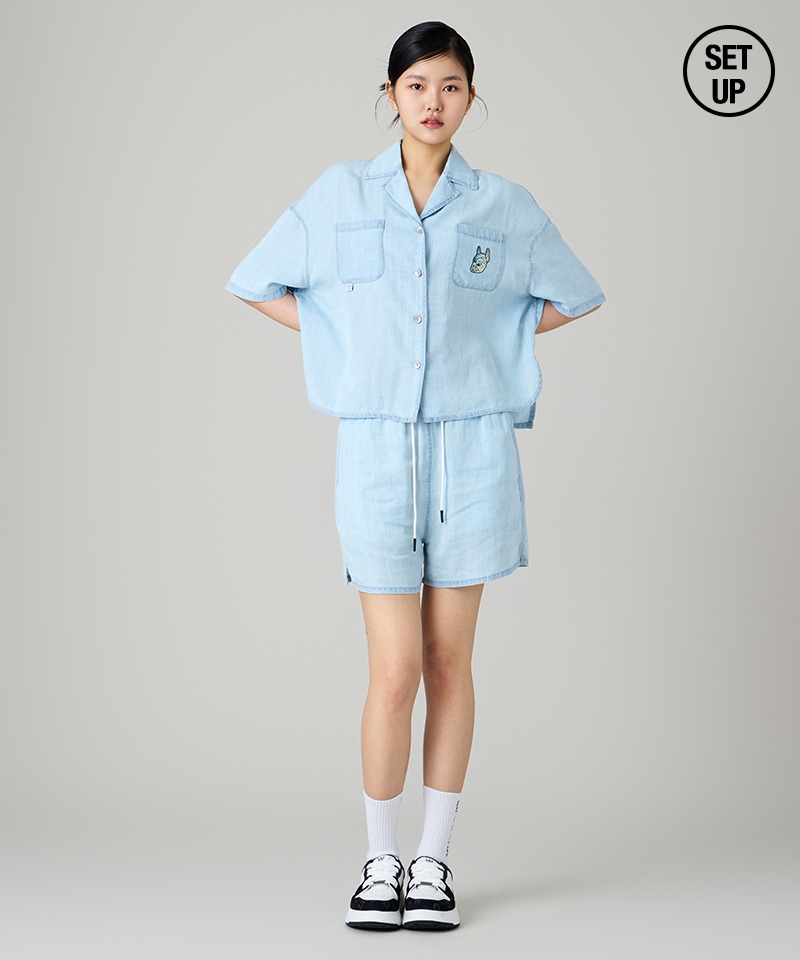 [SETUP]  여성) 라독 텐셀 데님 셔츠 + 숏 팬츠